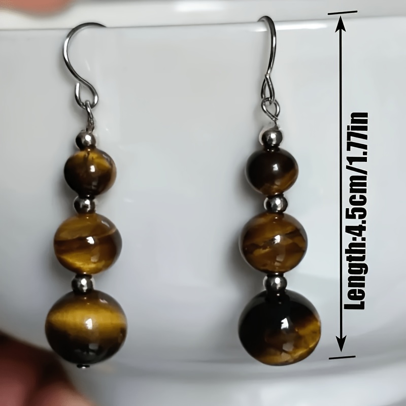 10 Pairs Handmade Natural Stone Earrings Set, Bohemian Style